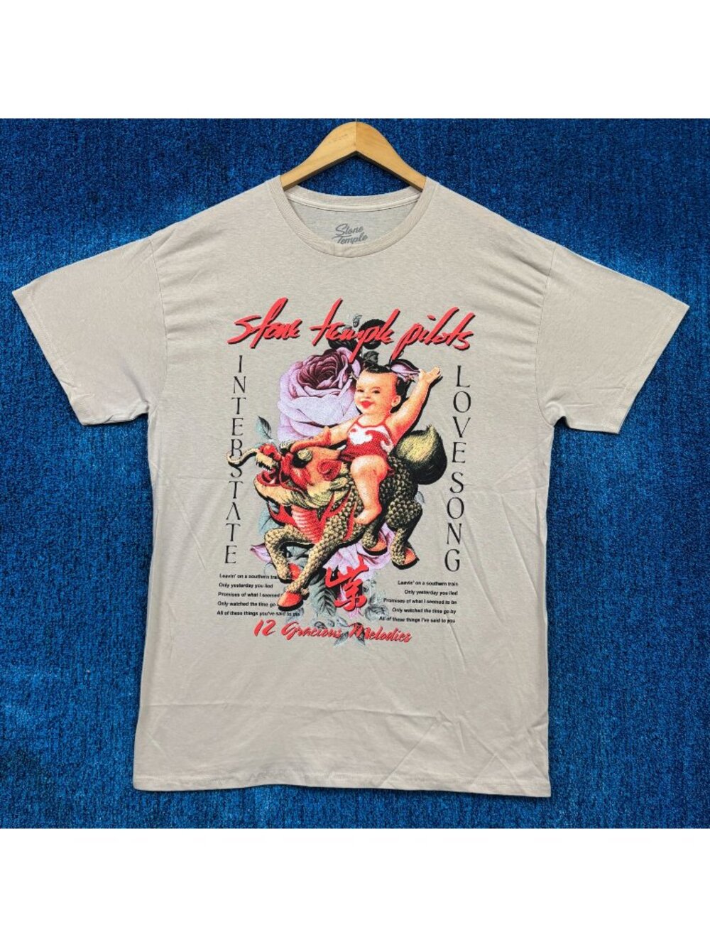 Stone Temple Pilots Interstate Lovesong Rock Beige T-Shirt Size Large